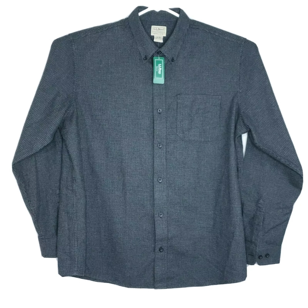 L.L. Bean Slightly Fitted XL Grey Button Up Shirt